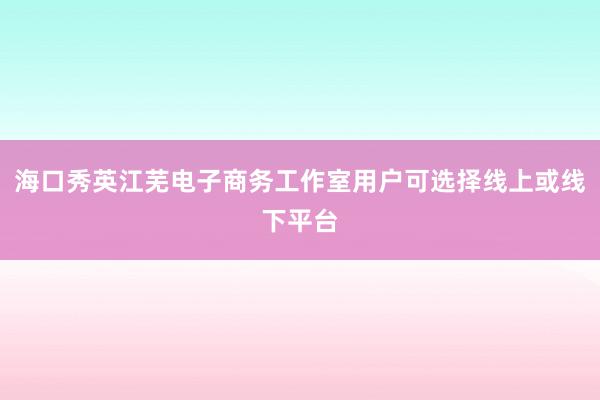 海口秀英江芜电子商务工作室用户可选择线上或线下平台